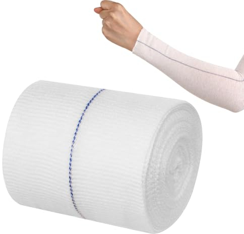 Elastische Schlauchförmige Bandage Kompressionsbandage Atmungsaktiver Schlauchverband Stützbandage für Arm Knöchel Knie, 7.5 cm x 5 m