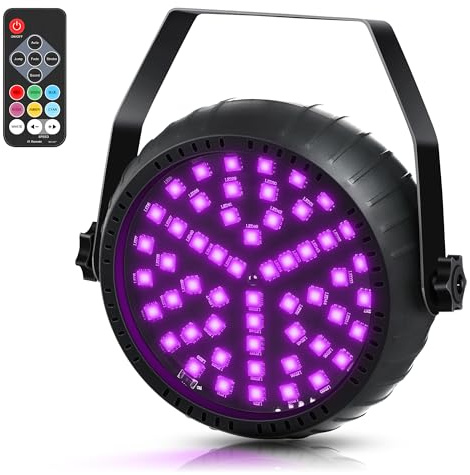 Telbum Rechargeable Strobe Lights for Parties Wireless LED Halloween Strobe Light Battery Powered, Remote Control & Sound Activated RGB DJ Strobe Light for Party Room DJ Stage Dance Wedding (1Pack)