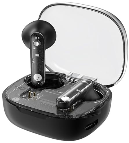 Kopfhörer Kabellos Bluetooth 5.3, 4g Mini In Ear Kopfhörer mit 4 Mikrofon, 2024 Bluetooth Kopfhörer mit Hi-Fi Stereo Ohrhörer Sport, 50H Tiefer Bass Spielzeit Wireless Earbud, USB-C Ladecase (Schwarz)