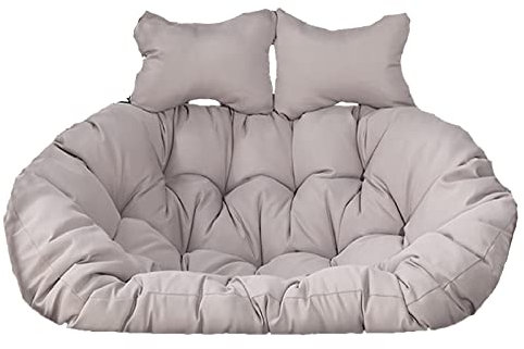 VDLLQYN Korb Stuhlmatte Doppeltes Kissen, Hängendes Korbstuhlkissen, Ersatz-Sitzpolster for Schaukelstuhlkissen, 2-Sitzer-Hängekorbstuhlkissen mit Bezug(Grey)
