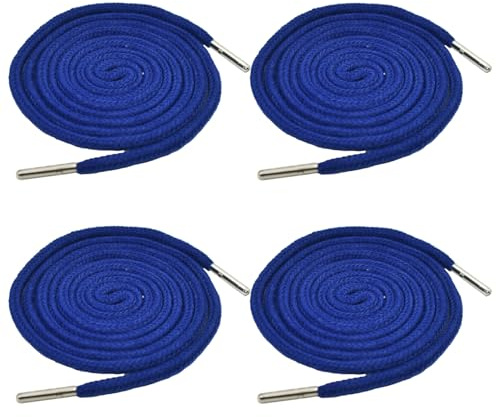 4 Stück Kordel für Jogginghose, 130 cm Kordelzug für Hoodie Polyester Band Universal Kordelenden Metall Ersatz-Saiten für Jacken Sweat Shirt Shorts Sporthosen Handtaschen (Blau)