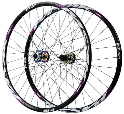 Radsatz 24 26 27,5 29 Schnellspanner Scheibenbremse 32H Mountainbike Räder, 6 Sperrklinken HG/MS 12 Gang Freilauf Cross Country-Radsatz(HG Purple TA_26in)