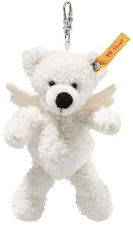 Steiff Anhänger Teddybär Lotte 12cm weiß Schutzengel, Schlüsselanhänger, kuscheliger Teddy aus Plüsch, Engelsflügel aus Filz, ideale Geschenkidee, waschmaschinenfest