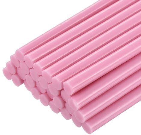 QUARKZMAN 30 Pièces Bâtons de Colle Chaude pour Pistolet, 7mm x 200mm Recharge Universelle pour Pistolet à Colle pour Bricolage, Artisanat, Réparations, Loisirs Créatifs, Décoration, Rose