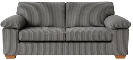 SOFASELECTIONUK LTD Jumbo Cord 2-Seater Sofa – Enhance Living Room Comfort with Our Stylish & Compact 2-Seater Jumbo Cord Sofa – Ideal for Modern Homes & Flats (Grey, 2 Seater)