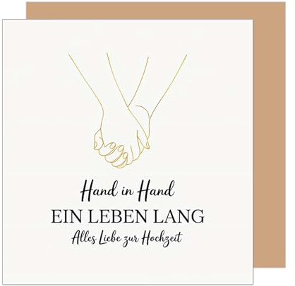 Edition Seidel Premium quadratische Glückwunschkarte zur Hochzeit mit Umschlag. Hochzeitskarte Grußkarte Karte für Mann & Frau Brautpaar Vermählung Spruch Wünsche (HQ158 SW025)