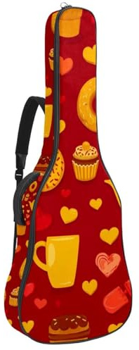 Gitarrentasche mit niedlichem Schmetterlingsmuster, nahtlos, gepolstert, schützende Akustikgitarre, Gigbag für E-Bass, Konzertgitarre, Mehrfarbig 02, 42.9x16.9x4.7 in, Lässiger Tagesrucksack