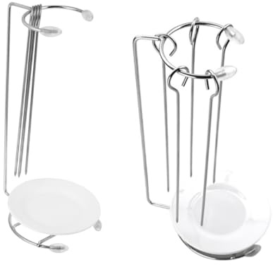 Gogogmee 2 Ensembles Support à Brochettes Inox pour Barbecue Porte Brochettes Amovibles et Faciles à Nettoyer Rack Suspendu pour Viande à Griller Ustensile Pratique pour Fête et Repas Plein