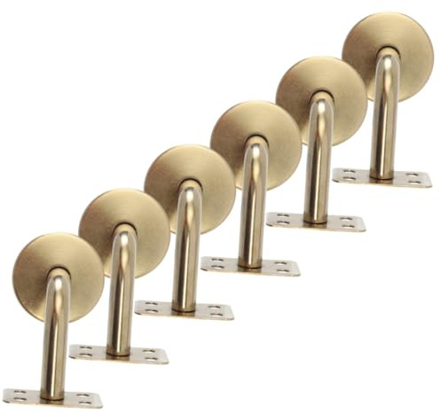 DEARMAMY 6 piezas Soportes de Barandilla para Escaleras de Acero Inoxidable Dorado Unidades Soporte Resistente para Pasamanos Planos Fácil Instalación para Barandas Interiores y Exteriores