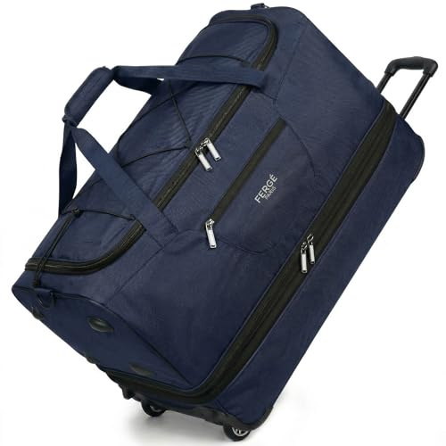 FERGÉ XL große Reisetasche mit Rollen erweiterbar und Schuhfach - Trolley mit Spanngurten Weichgepäck Reisetasche Weekender Paris
