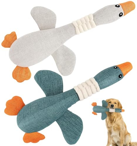 JazRvr 2 Stück Hundespielzeug Unzerstörbar, Welpenspielzeug, Hundespielzeug, Anti Stress Ente Für Hunde, Speziell Für Hunde Konzipiert Und Für Alle Arten Von Hunden Geeignet