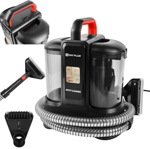 Limpiador de manchas portátil de 450 W para alfombras y tapicería, con dos tanques de agua, dispositivo de mano ligero, ideal para manchas de animales, sofás, alfombras, coches y tapicería