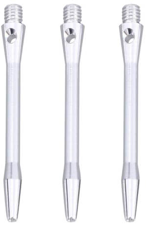 HONITANO Set med 10 dartstänger i aluminiumlegering, 48 mm, med 2Ba-gänga, standard, professionella silvermetallstammar