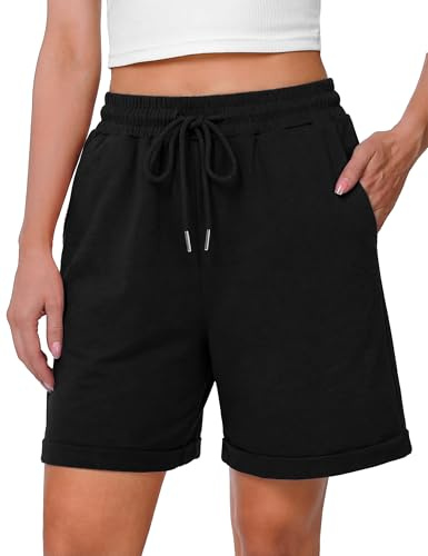 Litherday Short Sport Femme Pantalon de Jogging Court Femme Short de Course Décontracté d’Été avec Poches Running Fitness Casual Short