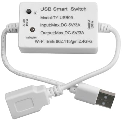 USB para interruptor inteligente para Tuya PlatFor Form Habilitar el funcionamiento remoto inalámbrico de dispositivos USB de 5 V sin herramientas de instalación