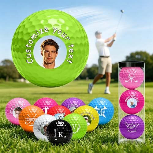 Ofcoin Individuell gestaltete Golfbälle mit Foto, Text oder Logo, personalisierte Golfbälle für Damen und Herren, einzigartige Golfgeschenke für Golfliebhaber