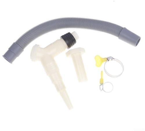 QOXEZY Tubo di scarico a tripla funzione, doppia presa d'acqua, portata estesa, installazione flessibile per lavatrici