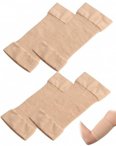 RAMGLYO 2 Pares de Mangas de Compresión para Brazos, Manguitos Reductores Piel | Faja de Soporte para Aliviar Lipedema y Flacidez, Banda Moldeadora Elástica y Cómoda para Mujer