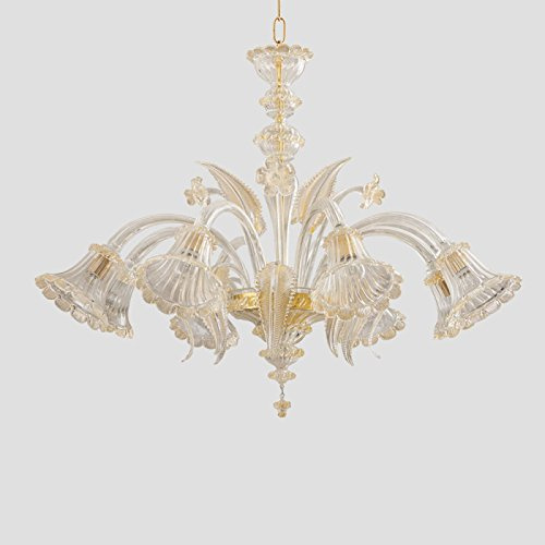 Adone aus Murano-Glas 8-armig kristall gold