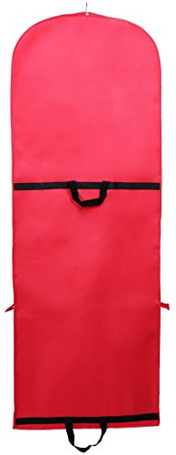 TUKA Transpirable Funda de ropa, 180 cm x 65 cm Bolsa de Ropa Protector para vestidos de novia o de fiesta, trajes, abrigos. 2 accesorios bolsillos, Bolsa portatrajes, rojo, TKB1001 red