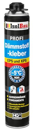 Isolbau B2 Dämmstoffkleber - 1 x 750 ml Perimeterkleber für EPS- & XPS-Platten - 1K PU-Klebeschaum für Fixieren und Isolieren