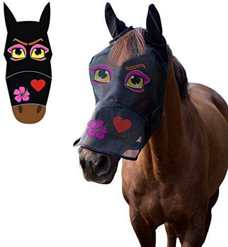 LTG Pro®, Fliegenmaske für Pferde, Fliegenschutz, Fliegennetz, aus Polyester, Ohren-/Augenschutz