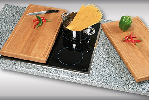 2 Stück Kesper Abdeckplatte, Schneideplatte, Ofenabdeckung, aus FSC®-Bambus, Maße: ca. 540 x 280 x 43 mm