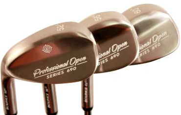 Left Handed Stainless Steel Chrome Finish Professional Open Series 690 Men's Complete Golf Wedge Set: 52° Gap Wedge (GW), 56° Sand Wedge (SW), 60° Lob Wedge (LW) Regular Flex Steel Shaft