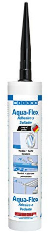 WEICON Aqua-Flex | 310 ml | Adhesivo para superficies mojadas y húmedas | Negro