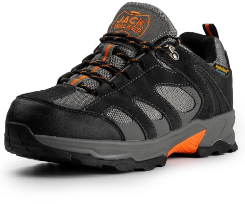 Jack Walker Herrars Promenad Ultra Lättviktiga Vent Låga Vandring Klättring Vattentäta Trainers JW010 Grå (42 EU)