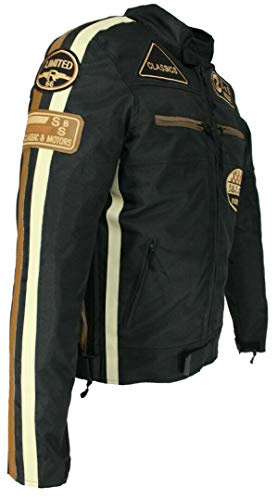 Herren Motorradjacke Textil mit Protektoren, Wasserabweisender, Winddicht, Biker Custom, Touring, Quad, Sport und Freizeit Jacke Gr. S bis 5XL