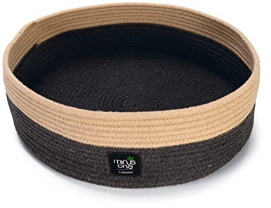 Beeztees Minus One Xana, Katzenkorb, Katzenbett, Katzenkissen, Dunkelgrau/ Braun, 45x45x14 cm