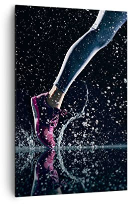 Wandbilder Dekoration Wohnzimmer Laufen Lifestyle Leichtathletik Schuhe Bilder auf Leinwand 80x120cm Leinwandbild mit Rahmen Schlafzimmer Deko Wand Kunstdruck Art Groß XXL Wanddeko Bild PA80x120-2900