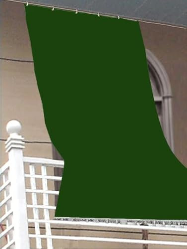 Tenda da Sole LIGHT Tinta Unita per Esterno e Balcone, con Frange e Anelli, Tessuto Poliestere Leggero, Diverse Varianti 145X290 CM TINTA UNITA VERDE