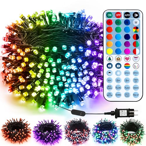 BrizLabs Valentinstag Lichterkette Außen, 30M 300 LED Farbwechsel Weihnachtsbeleuchtung Steckdose mit Timer Dimmbar RGB Wasserdicht Weihnachtsbaum Beleuchtung für Innen Zimmer Garten Party Balkon
