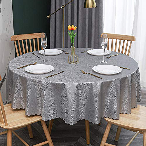 Qkoimpnrd Mantel Mesa Rectangular Antimanchas Impermeable Cubremesa Anti Hot Scratch para de Hogar Picnic del Hotel Tienda de Café C Gray Circle 360cm