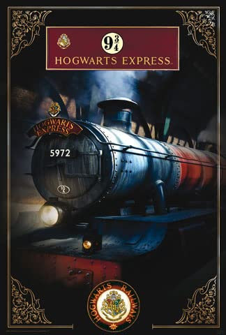 empireposter Harry Potter - Hogwarts Express - Film Kino Poster Druck - Grösse 61x91,5 cm + 2 St Posterleisten Alu 63 cm