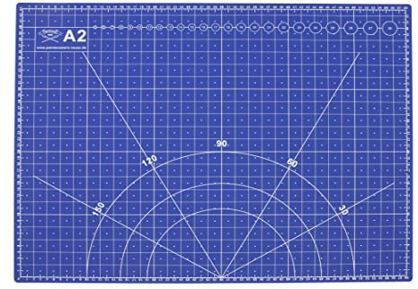 Snyderline Schneidematte A2 = 45x60cm, 5-lagig beidseitig Bedruckt, selbstheilend, blau/schwarz, Druck in cm & inch