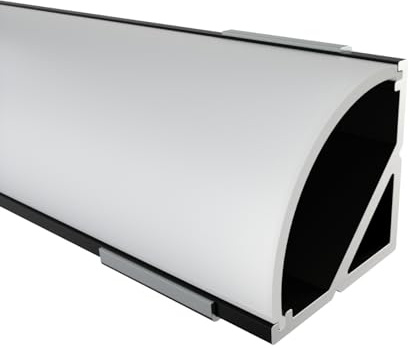 Alumino - LED Aluminiumprofil Schwarz - 200 cm - Eckprofil - Opale Abdeckung inklusive Zubehör - für 16 mm LED-Streifen - kompatibel mit Philips Hue - Spree