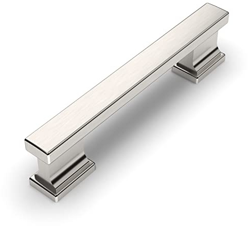 Amerdeco 6 Stück Übergewicht Möbelgriffe Gebürsteter Nickel küchengriffe 96mm Lochabstand Zinklegierung Schrankgriffe griffe für küchenschränkeTürgriffe Schubladengriffe UK0020