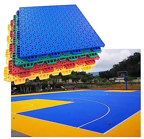 Tapis Caillebotis en Caoutchouc Tapis de Sol de Sport en PP résistant aux intempéries de 12 Pouces for l'intérieur et l'extérieur, Carreaux de Sol modulaires à emboîtement antidérapants et résistants