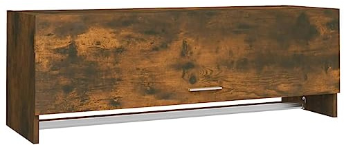 vidaXL Klädhängare rökfärgad ek 100x32,5x35 cm konstruerat trä, hatthyllor, klädstång, klädförvaring, klädskåp, klädstänger, jackhängare