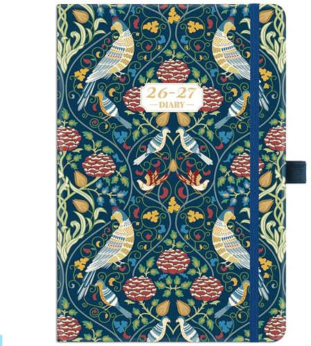 Academic Diary 2026-2027 - Diary 2026-2027 a5 Week to View from August 2026 to July 2027, Pen Holder, Inner Pock, Premium Hardcover, 14.6 * 21.4 cm, Green