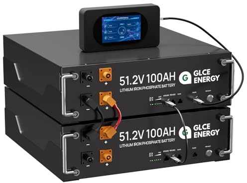 48V 200Ah LiFePO4 Batería de Litio, Grado A Células, 10.24kWh Batería de Ciclo Profundo con Can y RS485 Interfaz de Comunicación, 15000+Ciclos, RV, Almacenamiento de Energía en el Hogar