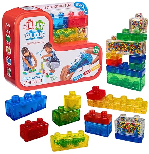Goliath Jelly Blox Creative Kit | Includes 20 Blocks | Toddler & Preschool Building Blocks Kids Can Squeeze, Stretch, Squish | MESH ACCREDITED | Safety Tested & Ouch-Free | Sensory Play Toy Ages 2+