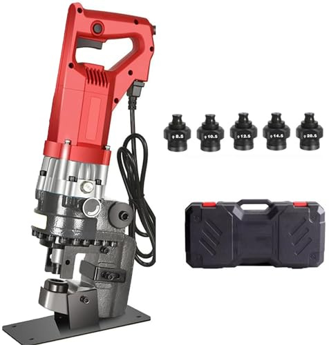 ZUMAHA 1800 W Elektrische Hydraulische Stanzpresse φ 8,5 Bis 20,5 Mm Elektrische Hydraulische Stanze Mit 5 Matrizen, Hydraulisches Stanzwerkzeug FüR Stahl, Eisen, Aluminium, Kupfer,Channelsteel