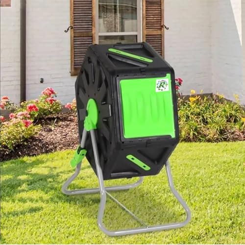 Composteur Domestique de Jardin, Bac à Compost Rotatif 360 de 70L - décomposition Rapide des matières organiques pour Engrais
