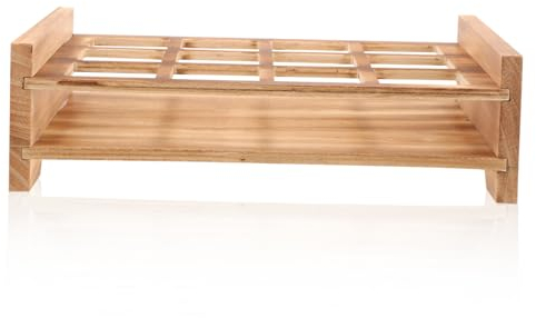 Cabilock Soporte Copas Vino Bandeja Almacenamiento Madera Portavasos Estante Copas Espacio Diseño Multifuncional