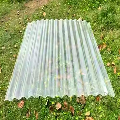 Transparent Kurzrollen,Bitumenwellplatten,2mm Dickes FRP-Tageslichtplatten,Wandblech Dachblech,UV-geschützte Regendichte Dachplatten,für Gewächshaus Carports Gerätehaus (0.9x1.6m/35x63in,10 Pcs)