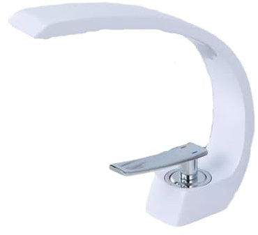 Golden Bathroom Basin Faucet with Large Elbow Single Hole Undercounter Washbasin Tap for Hot and Cold Water